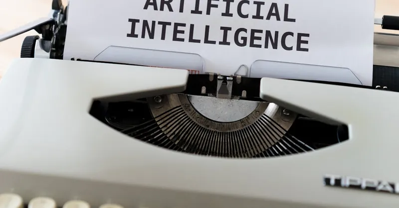 A close-up of a typewriter showcasing